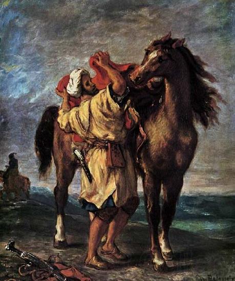 Eugene Delacroix Marocan and his Horse Spain oil painting art